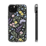 Clear Floral Impact-Resistant Phone Case — Pastel Wildflower Design