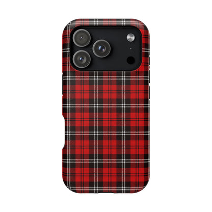 Red Tartan Plaid Impact-Resistant iPhone Case | MagSafe compatibility  Shamo's iPhone 17 Pro / Matte