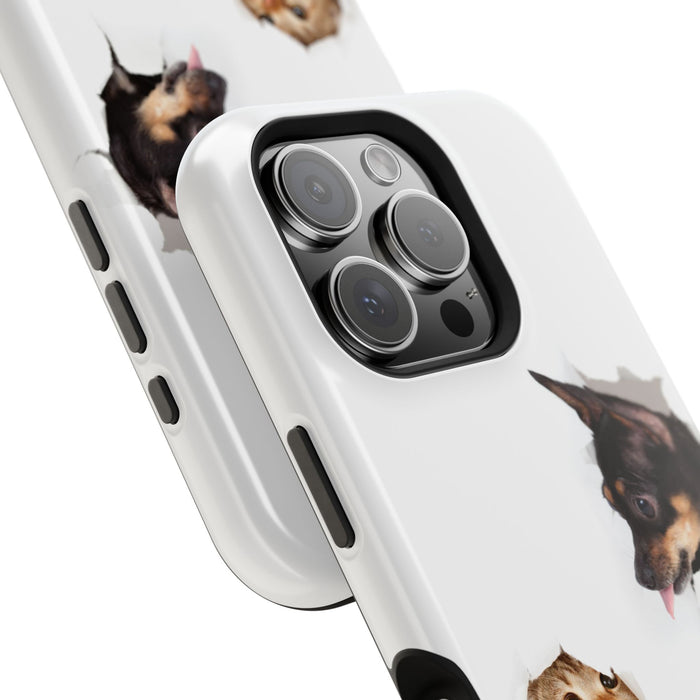 Impact-Resistant Cases with a cat and a dog