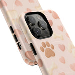 Pet Paw Pattern Phone Case — Pink Puppy Hearts & Bones with MagSafe  Shamo's