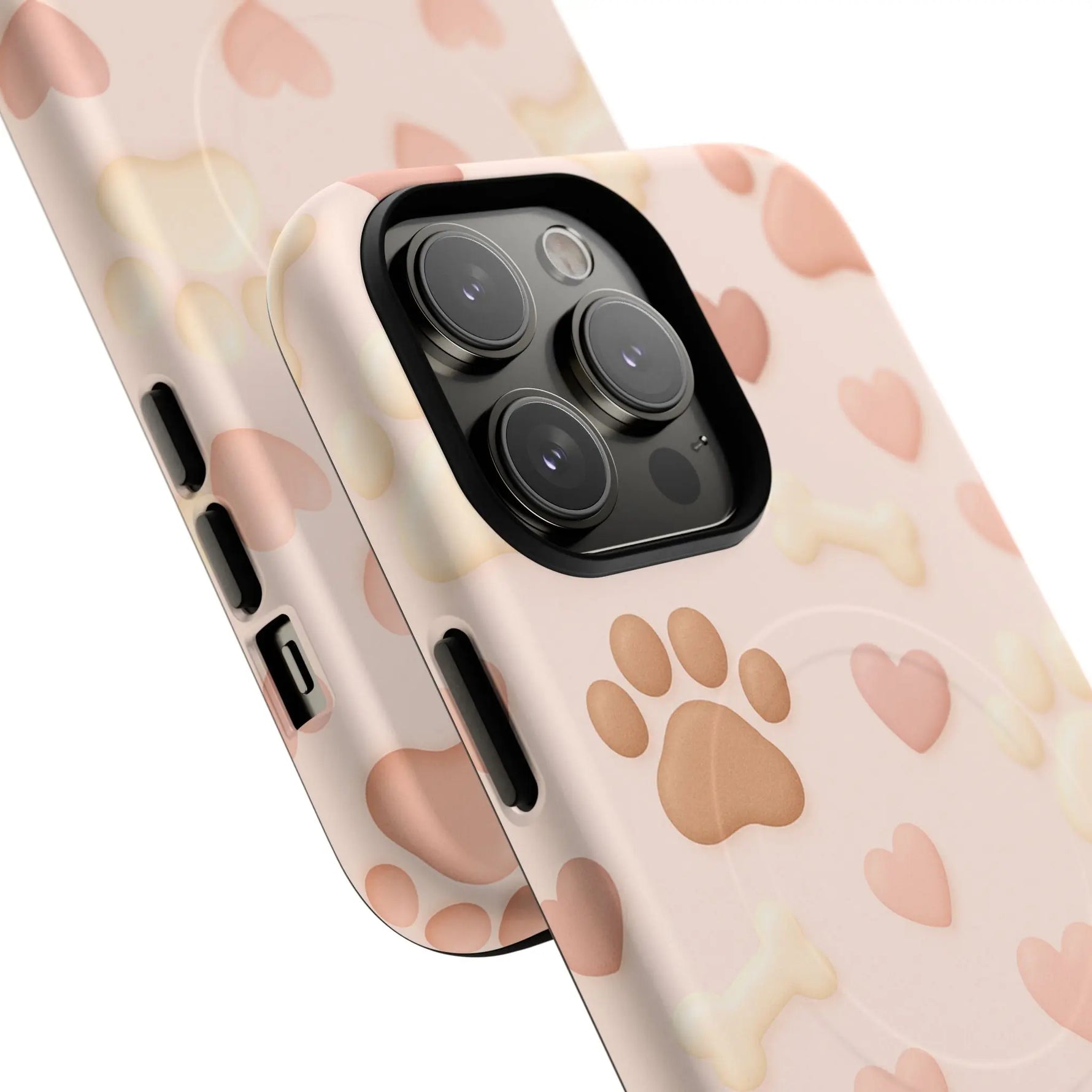 Pet Paw Pattern Phone Case — Pink Puppy Hearts & Bones with MagSafe  Shamo's