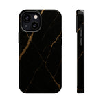 Black & Gold Marble iPhone Case with MagSafe - iPhone 13 Mini / Glossy - Shamo's