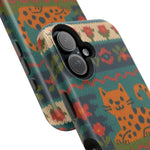 Cozy Knit Leopard Pattern Sweater Holiday Theme iPhone Case with MagSafe compatibility  Shamo's