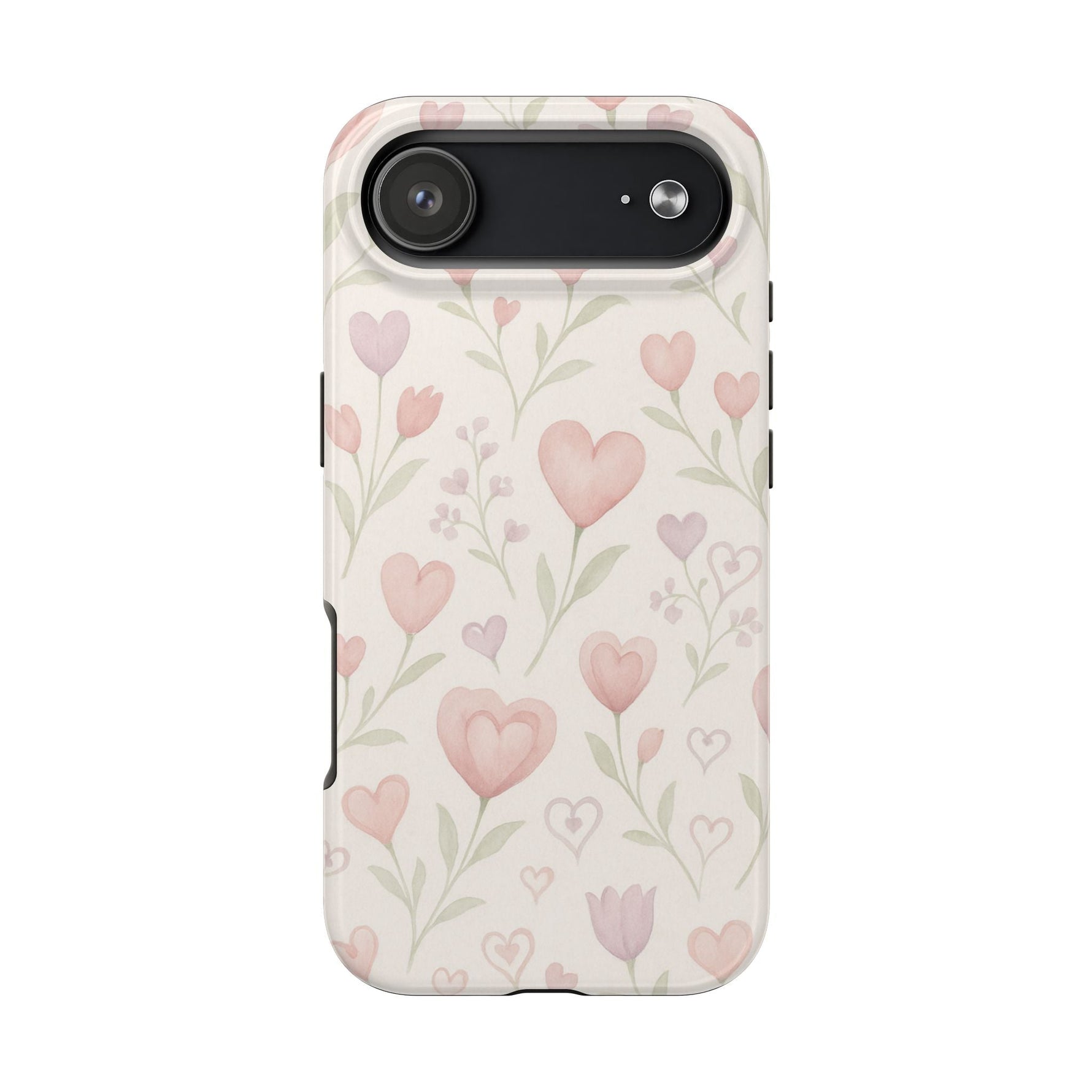 Pink Watercolor Heart Floral Pattern | Tough Impact Phone Case  Shamo's iPhone 17 Air