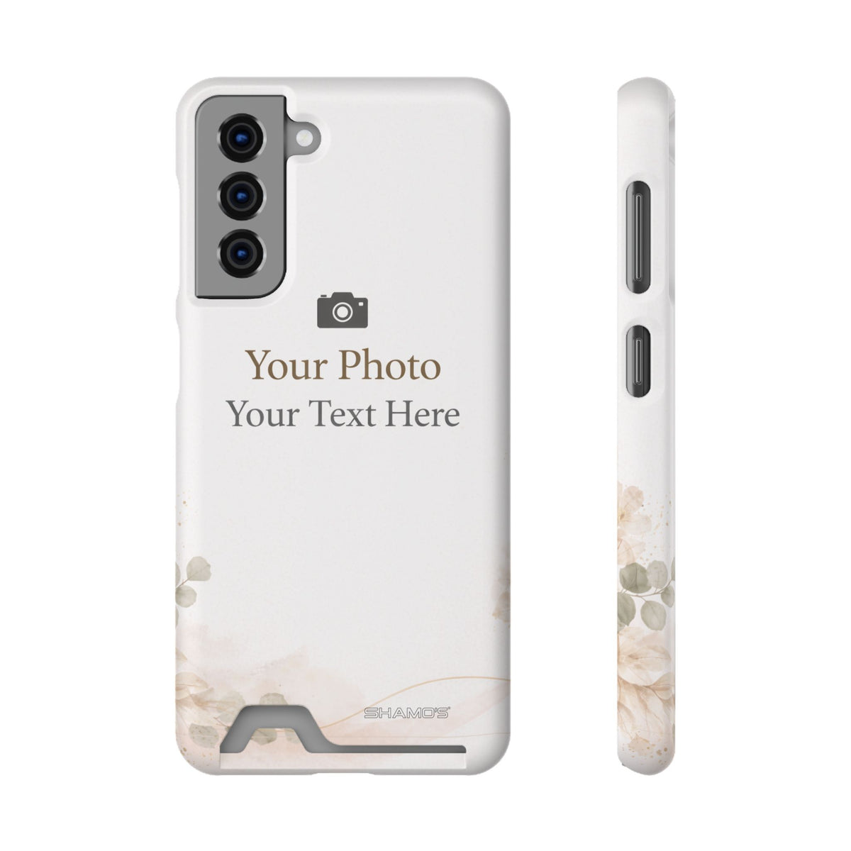 Funda para teléfono personalizable con tarjetero | Añade tu propia foto y texto