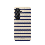 Navy & Cream Ribbed Holiday Sweater Design iPhone Case with MagSafe compatibility