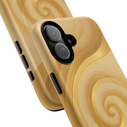 Luxury Series Swirl Gold iPhone Case compatible with MagSafe