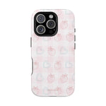 Strawberry Hearts MagSafe Compatible Phone Case | 'Paint it your way' Pink Plaid Impact-Resistant