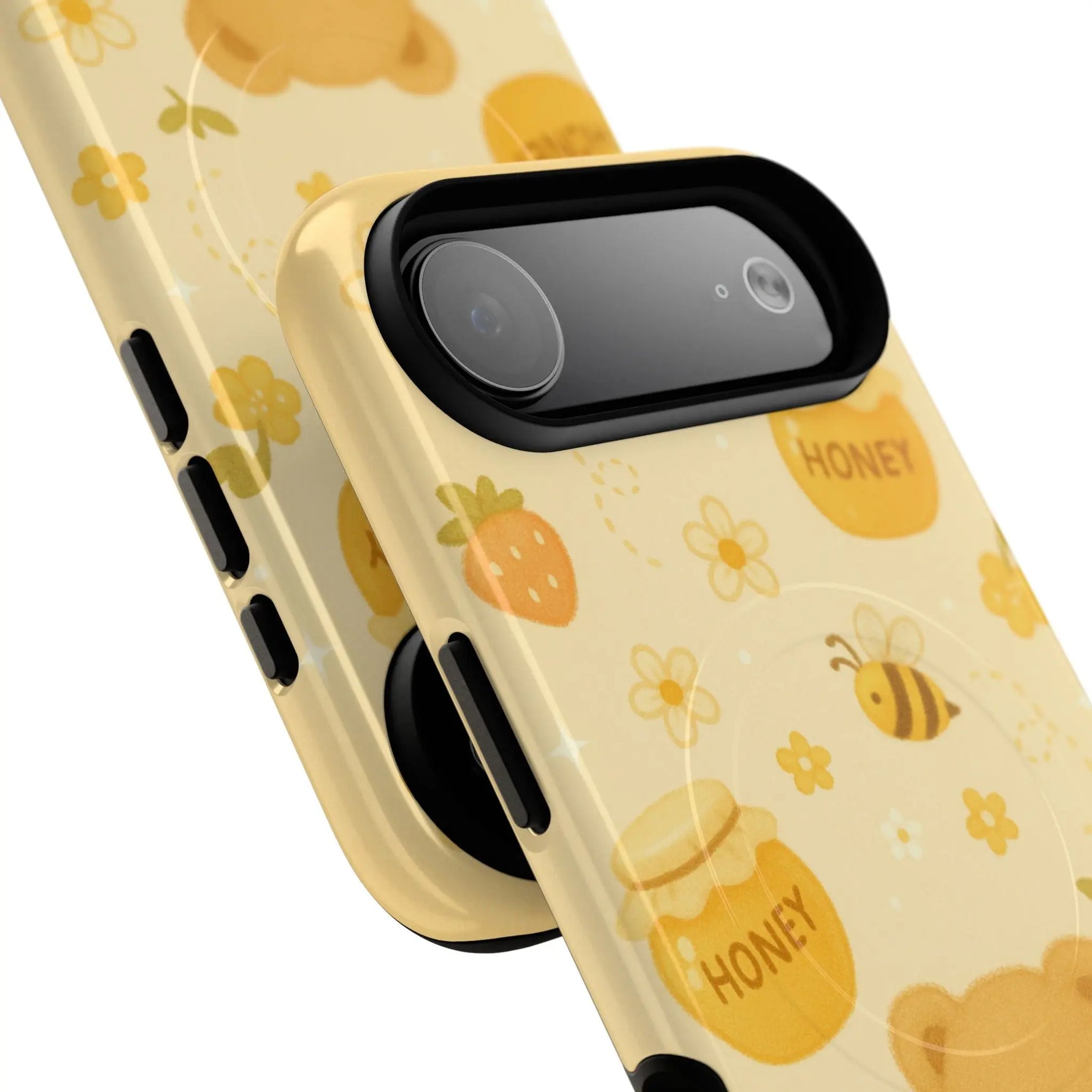 Cute Honey Teddy Bear iPhone Case — Yellow Bee & Honey Pot Design with MagSafe  Shamo's