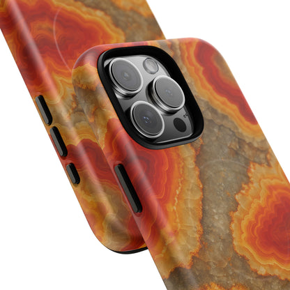 Agate Glow Marble iPhone Case Orange Geode Stone Design with MagSafe