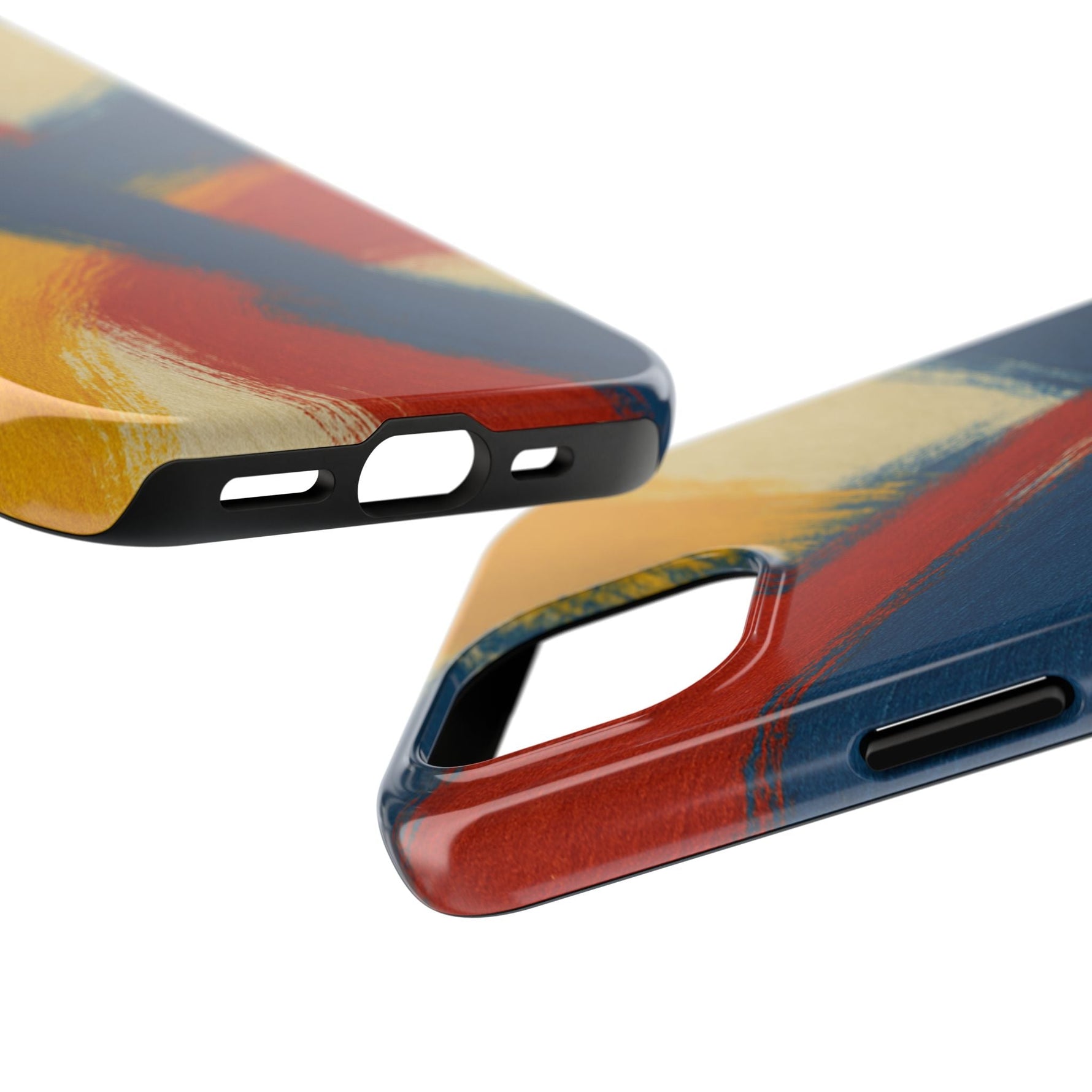 Abstract Brushstroke Tough Phone Case — Colorful Red, Blue & Yellow Protective Cover  Shamo's