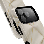 Beige Gold Geometric Luxury Series iPhone Case with MagSafe  Shamo's