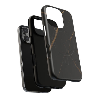 Black & Gold Marble iPhone Case with MagSafe
