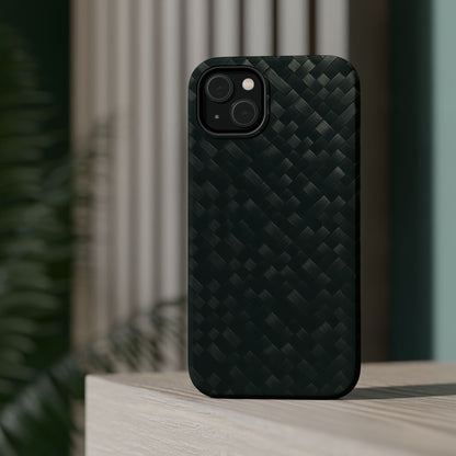 Dark Carbon Fiber Texture Magnetic Impact-Resistant iPhone Case | MagSafe compatible  Shamo's