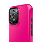 Neon Pink MagSafe Compatible Impact-Resistant Phone Case Hot Pink