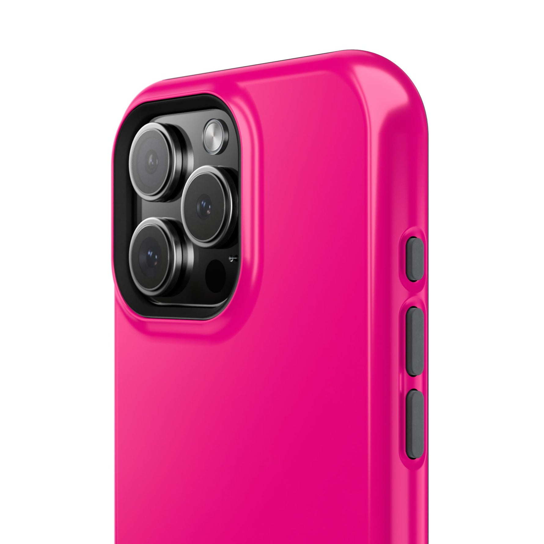 Neon Pink MagSafe Compatible Impact-Resistant Phone Case Hot Pink