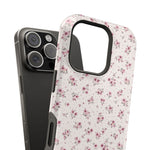 Rosebud Floral Tough iPhone Case | Pink Vintage Flower Protective Cover