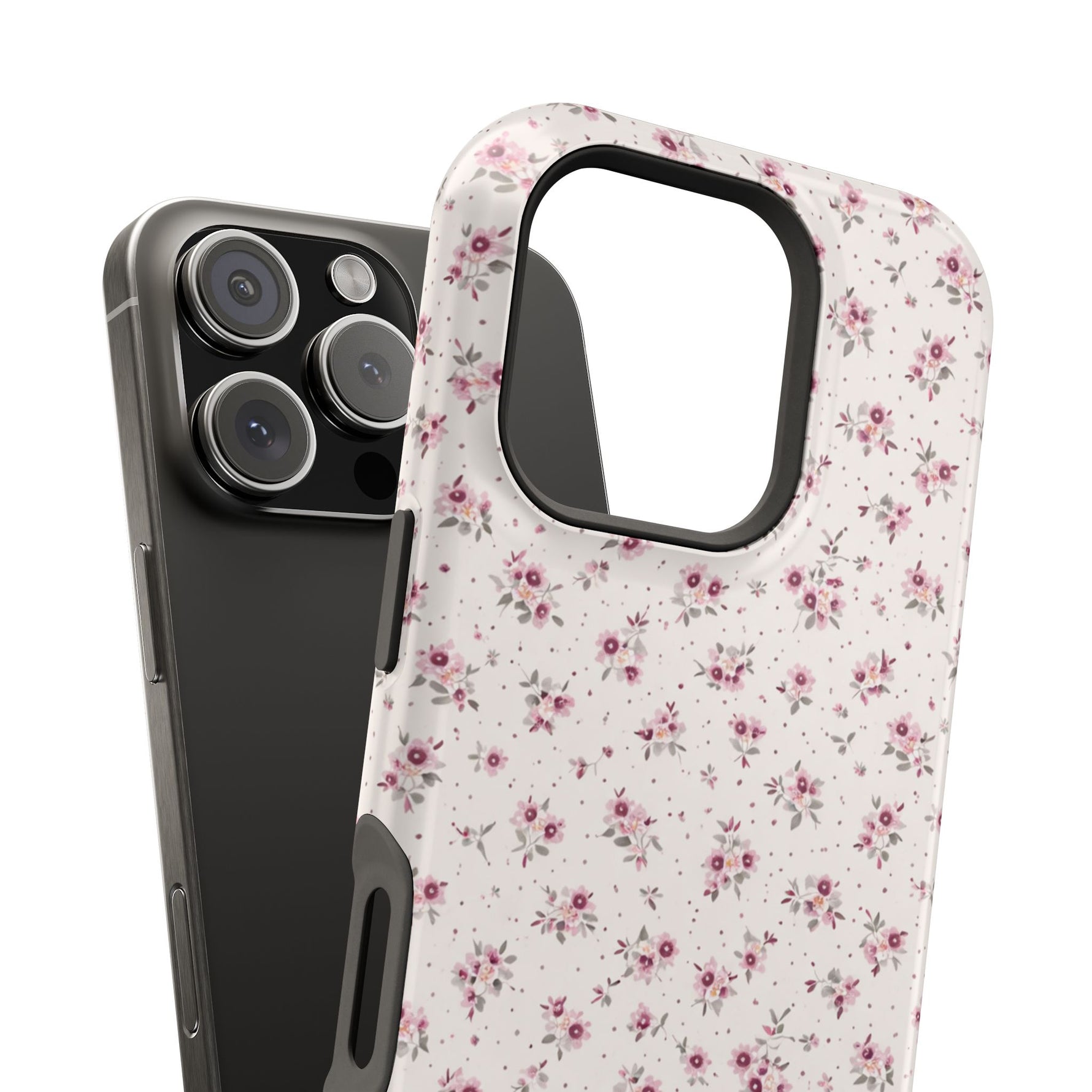 Rosebud Floral Tough iPhone Case | Pink Vintage Flower Protective Cover