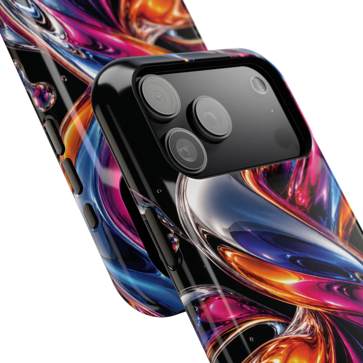 Liquid Aurora MagSafe Phone Case – Colorful Chrome-Effect Swirls | Glossy