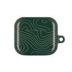 Topographic Green AirPod Case, Minimal Contour Design