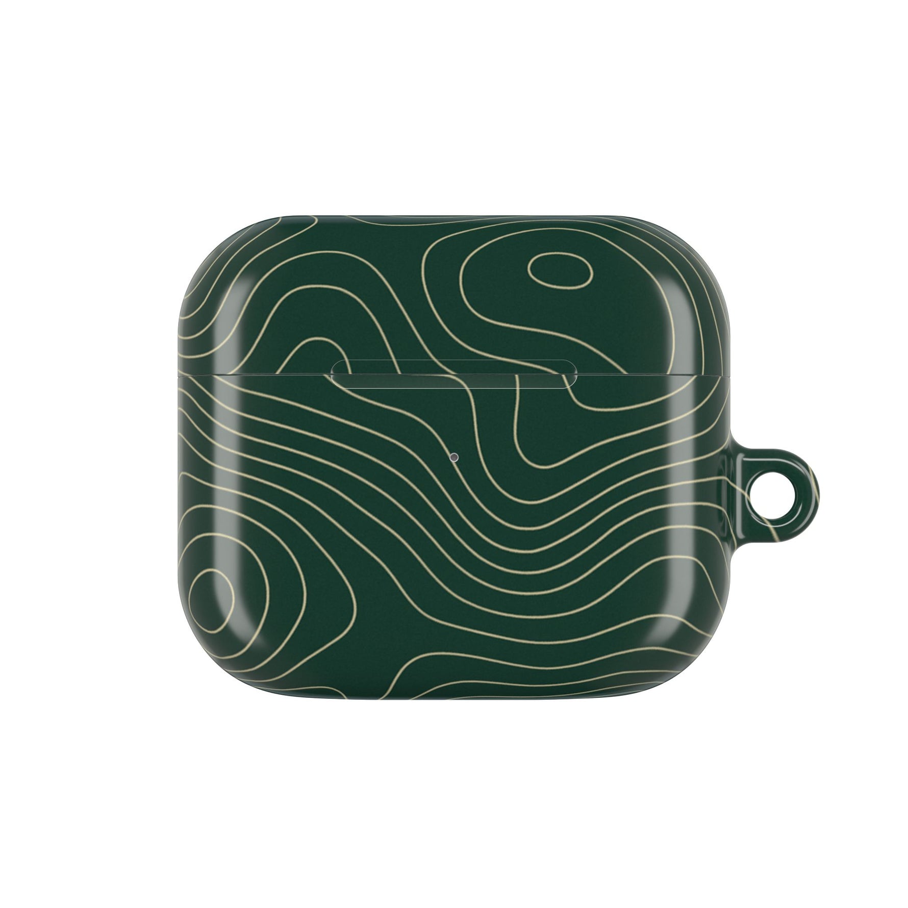 Topographic Green AirPod Case, Minimal Contour Design