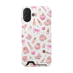 Boss Lady Pink Beauty iPhone Case with Card Slot, Makeup & Perfume Design
