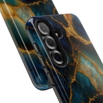 Robuste Handyhülle aus blauem Goldachat im Marmorstein-Design