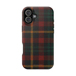Funda para iPhone resistente a impactos con diseño de cuadros escoceses rojos y verdes con MagSafe