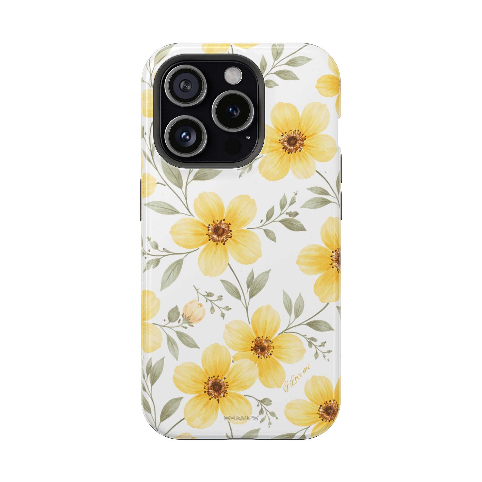 Yellow Flowers Summer Floral Magnetic Impact-Resistant iPhone Case with MagSafe Compatibility - iPhone 15 Pro / Glossy - Shamo's
