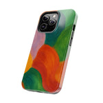 Abstract Color Wave Tough Phone Case — Bold Orange & Green Protective Phone Cover  Shamo's