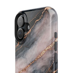 Marbled Black & Rose Gold Magnetic MagSafe Compatible Phone Case — Impact-Resistant