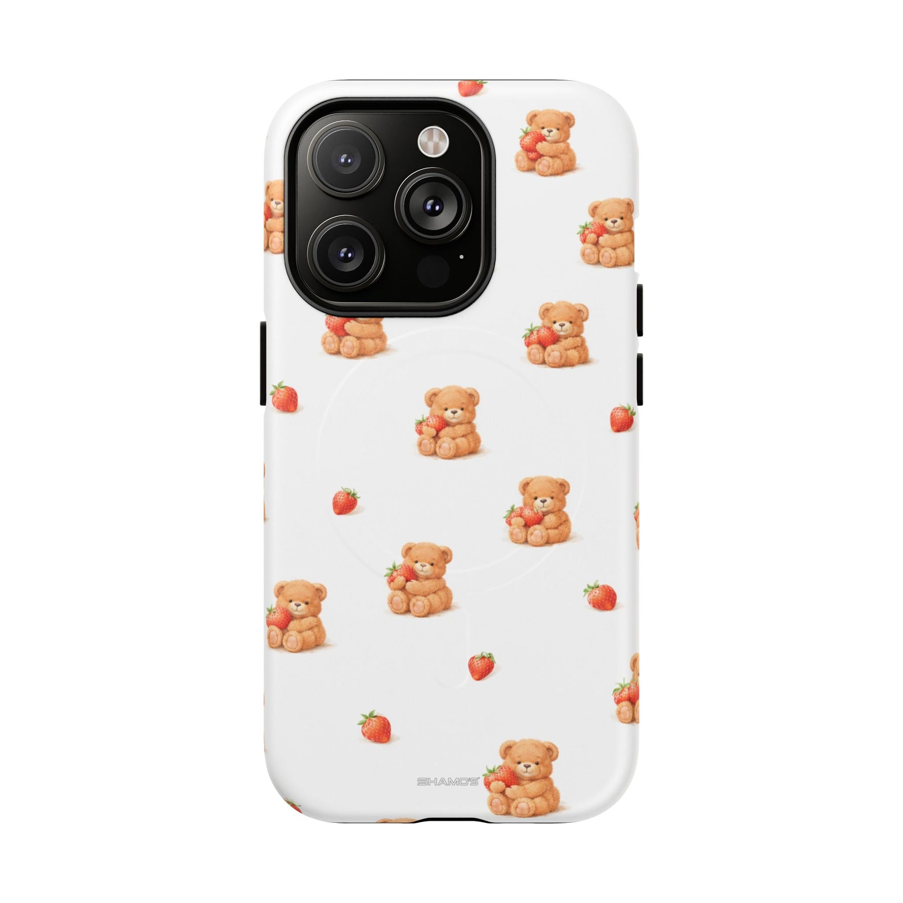 Strawberry Teddy iPhone Case with MagSafe