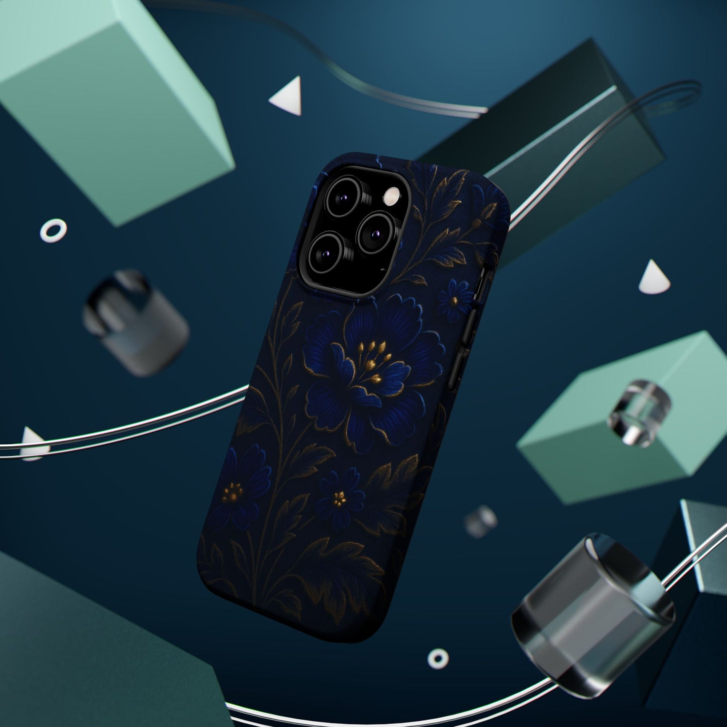 3D Velvet Night Flower iPhone Case | MagSafe
