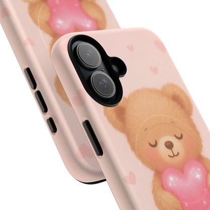 Heart Hug Teddy Bear iPhone Case – with MagSafe