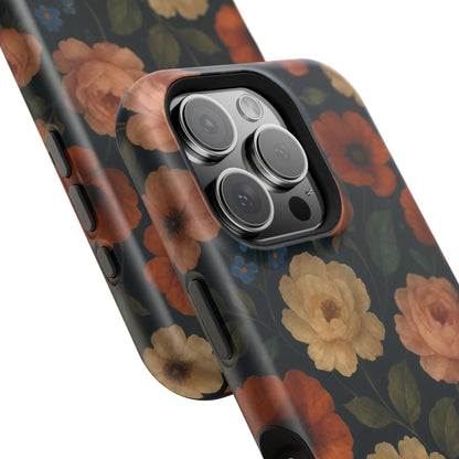 Floral Vintage Rose Magnetic Impact iPhone Case with MagSafe  Shamo's