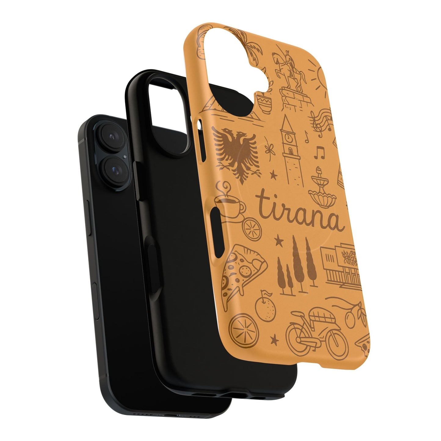 Tirana Illustrated Hand-Drawn iPhone Case — Albanian Landmarks & Icons | MagSafe compatible