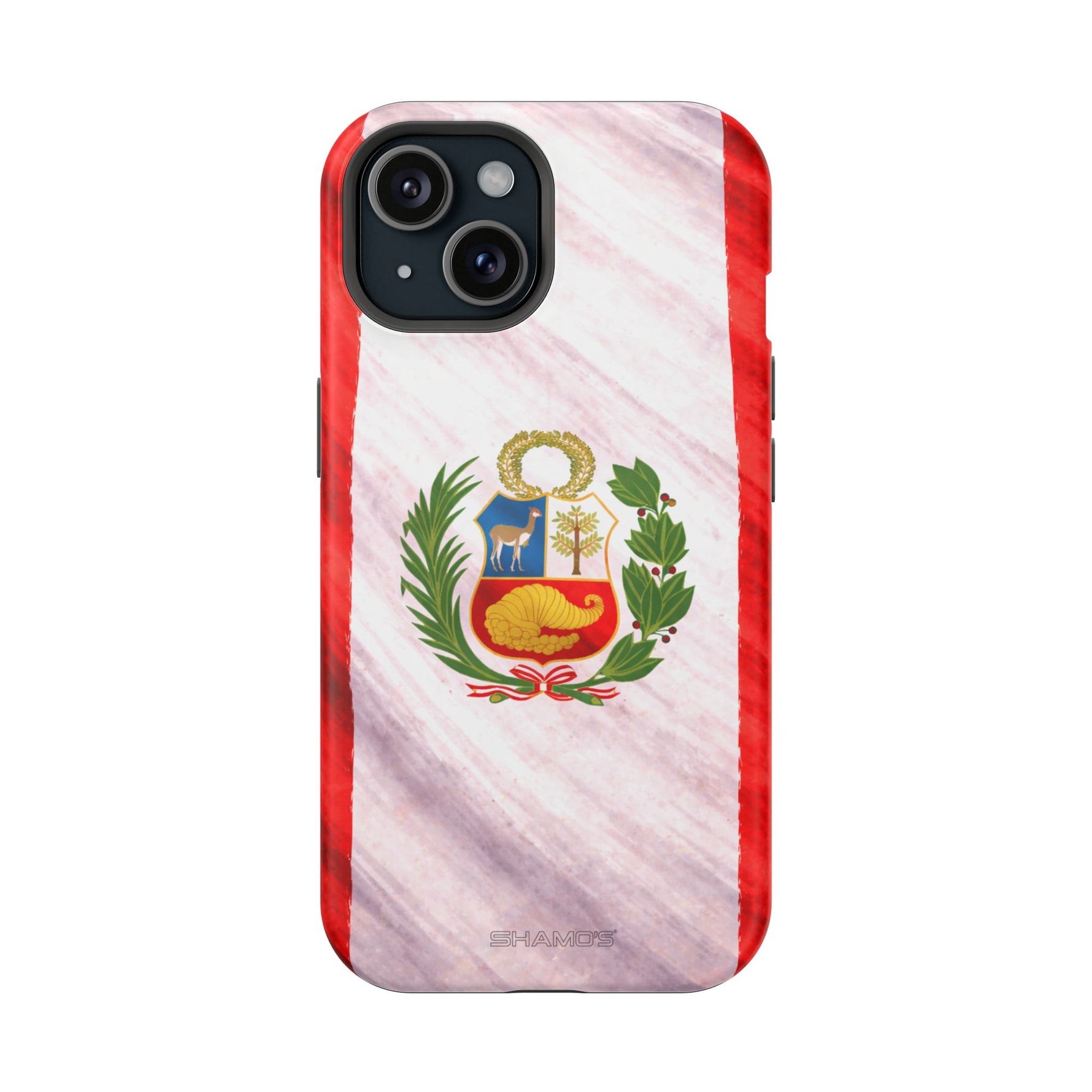 Peru Flag Magnetic Impact-Resistant Phone Case, Protective Patriotic Design, MagSafe Compatible - iPhone 15 / Matte - Shamo's