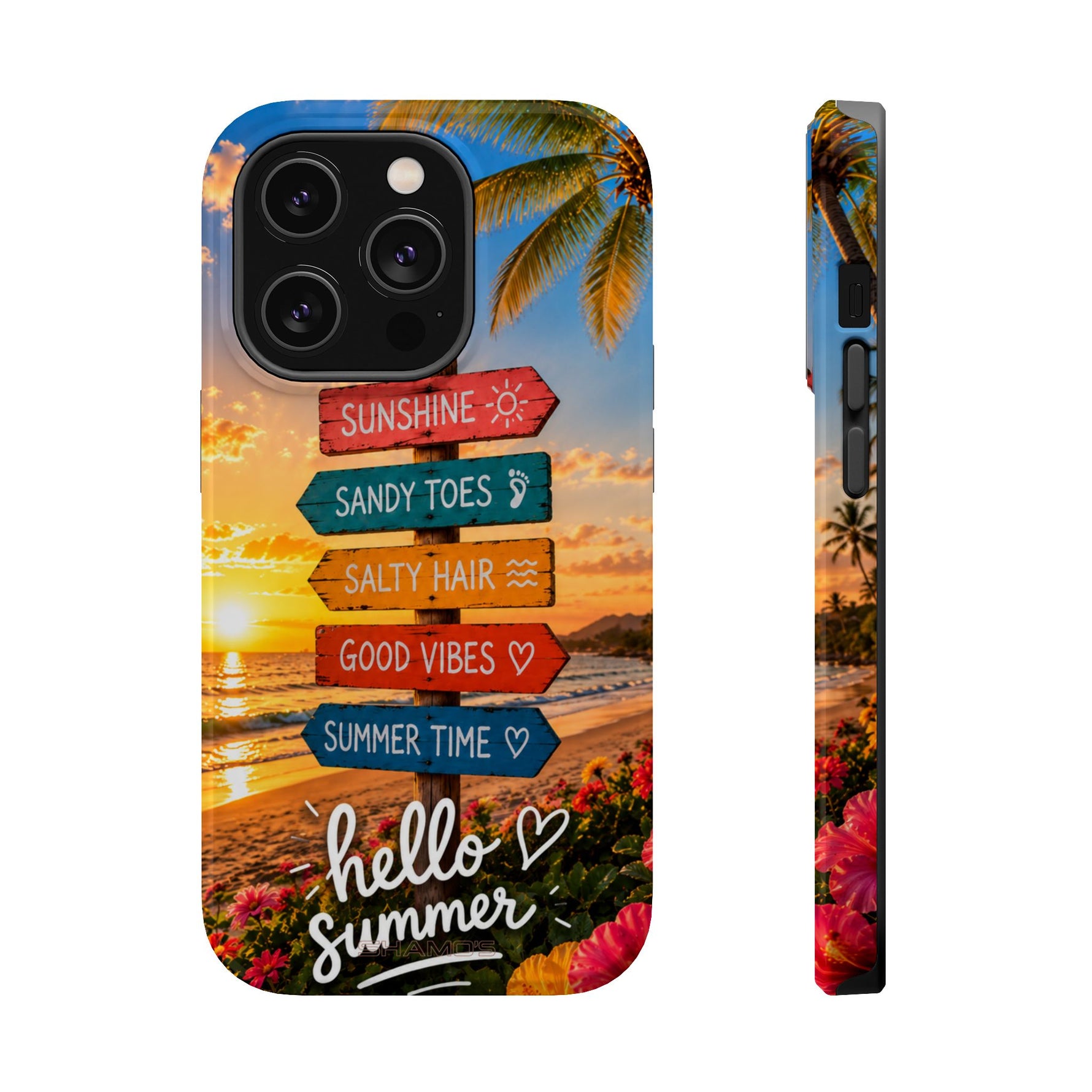 Hello Summer Phone Case — Tropical Beach MagSafe Impact-Resistant Case