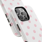 Pink Polka Dot Impact-Resistant Phone Case | MagSafe