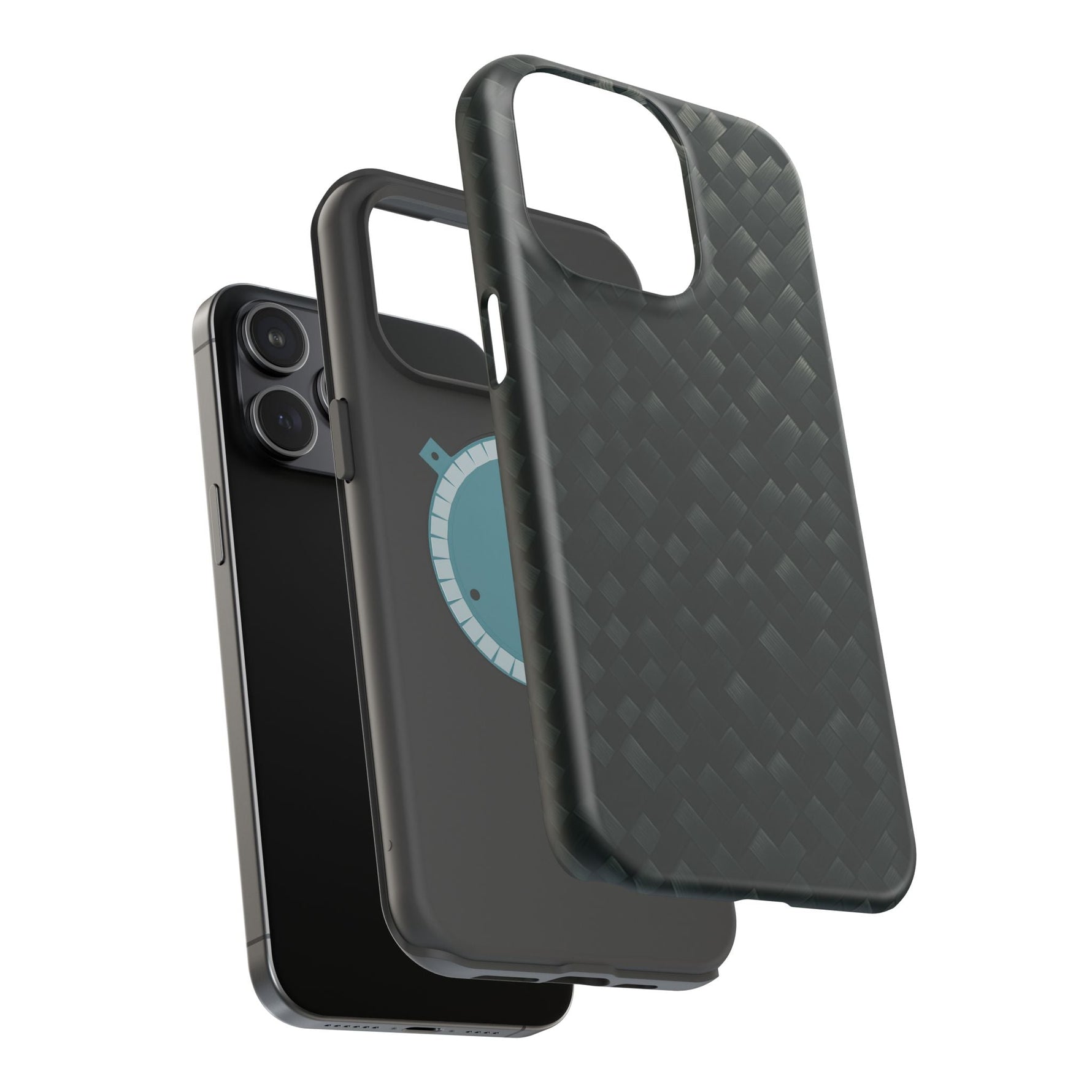 Dark Carbon Fiber Texture Magnetic Impact-Resistant iPhone Case | MagSafe compatible  Shamo's