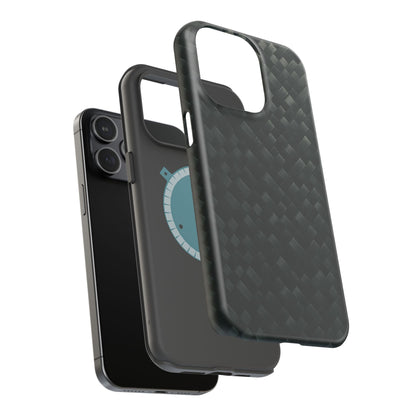 Dark Carbon Fiber Texture Magnetic Impact-Resistant iPhone Case | MagSafe compatible  Shamo's