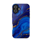 Blue Gold Marble Phone Case  Shamo's iPhone 16 Plus / Glossy / Without gift packaging