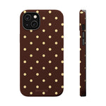Polka Dot iPhone Case — Brown & Cream MagSafe Protective Cover