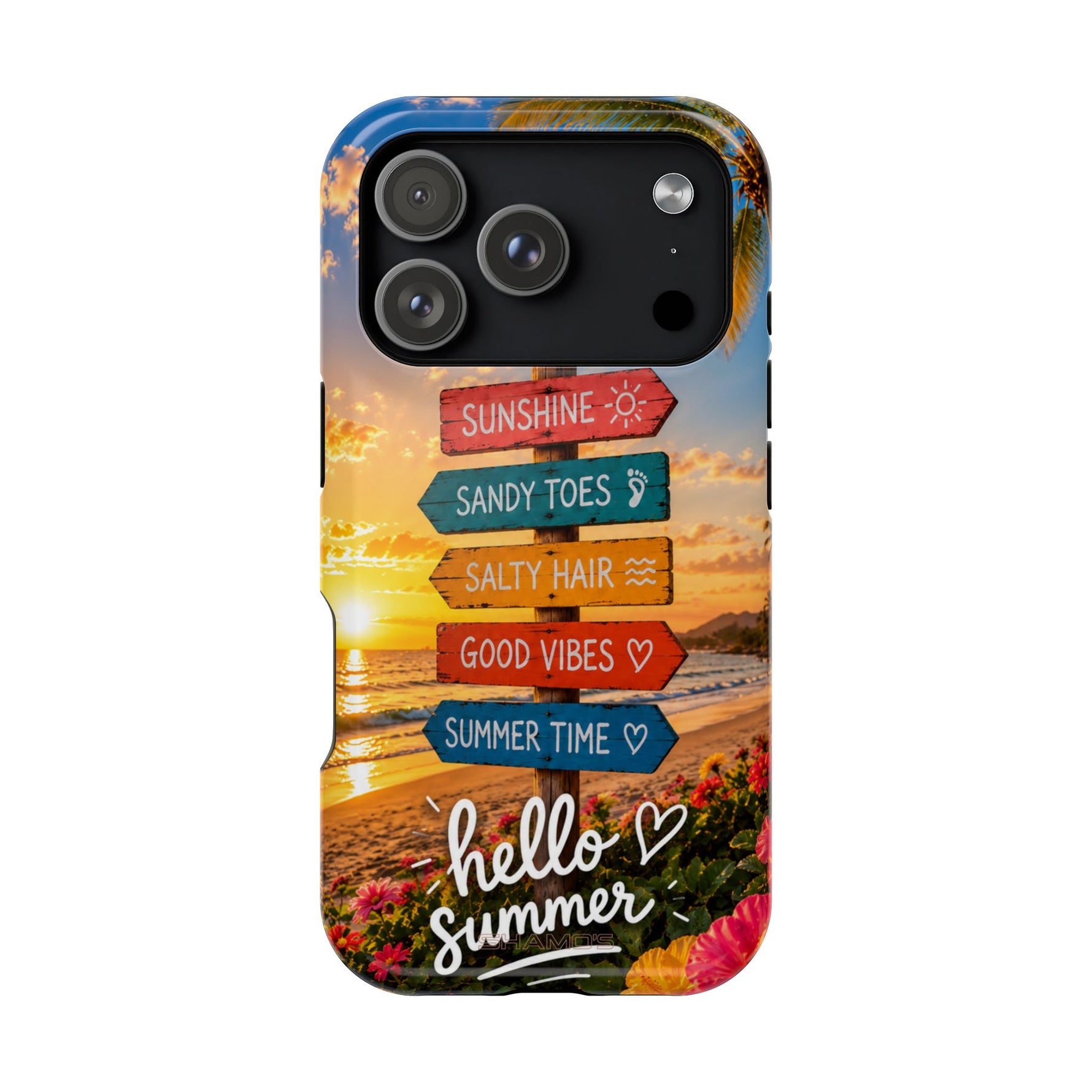 Hello Summer Phone Case — Tropical Beach MagSafe Impact-Resistant Case