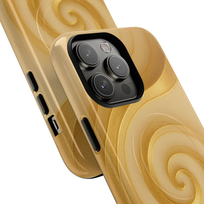 Luxury Series Swirl Gold iPhone Case compatible with MagSafe