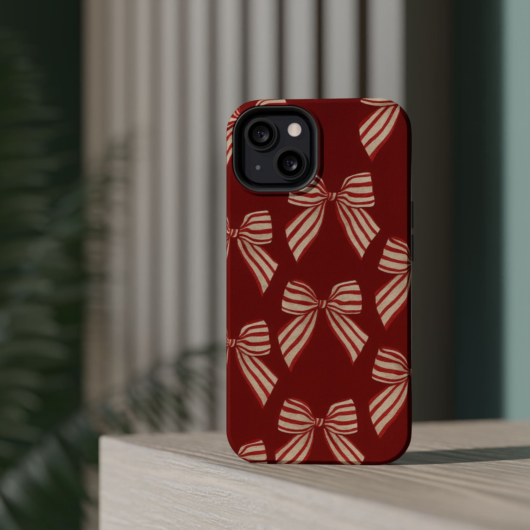 Holiday Red Bow iPhone Case — Impact‑Resistant iPhone Cover with MagSafe compatibility  Shamo's