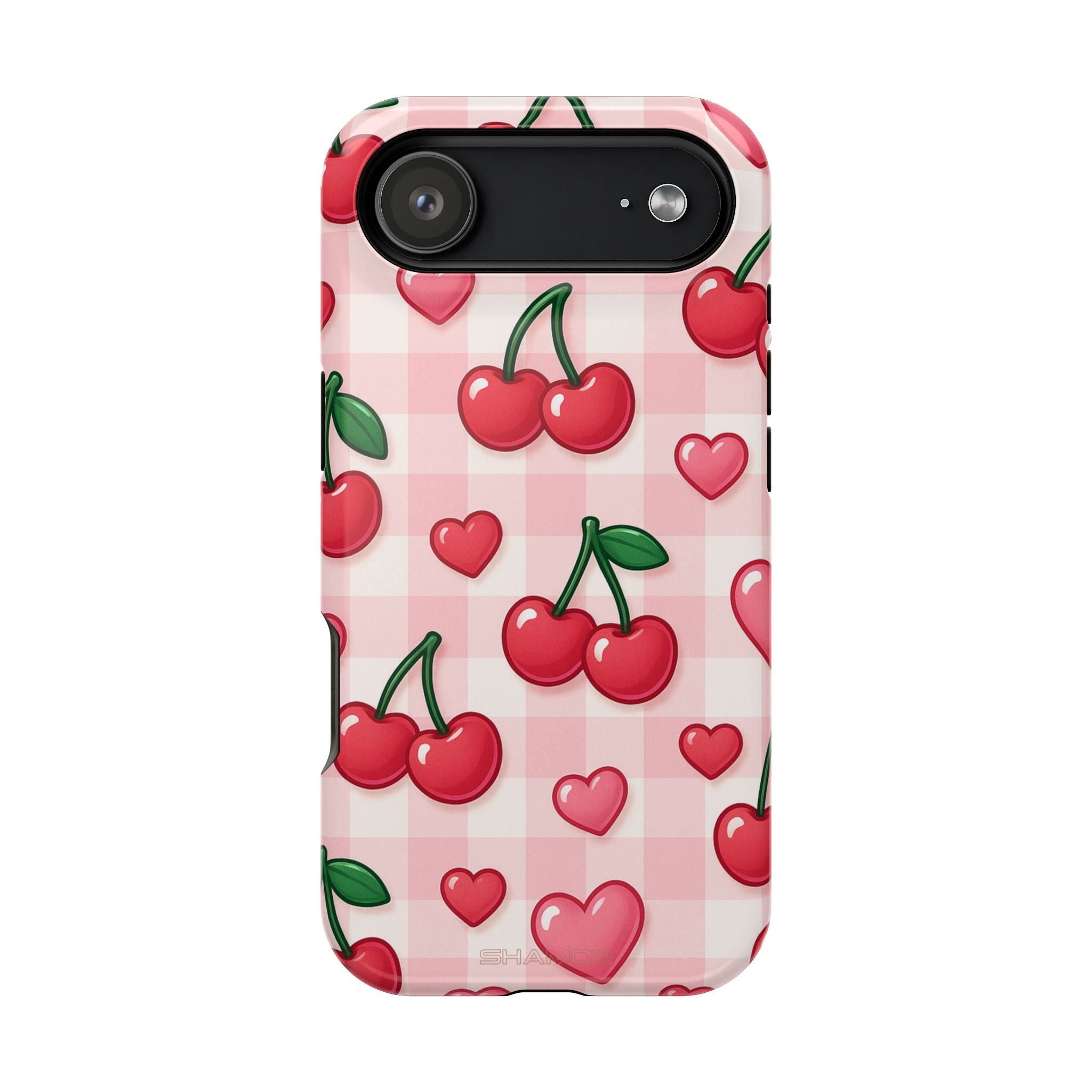 Y2K Cherries & Hearts iPhone Case | MagSafe - iPhone 17 Air / Glossy - Shamo's