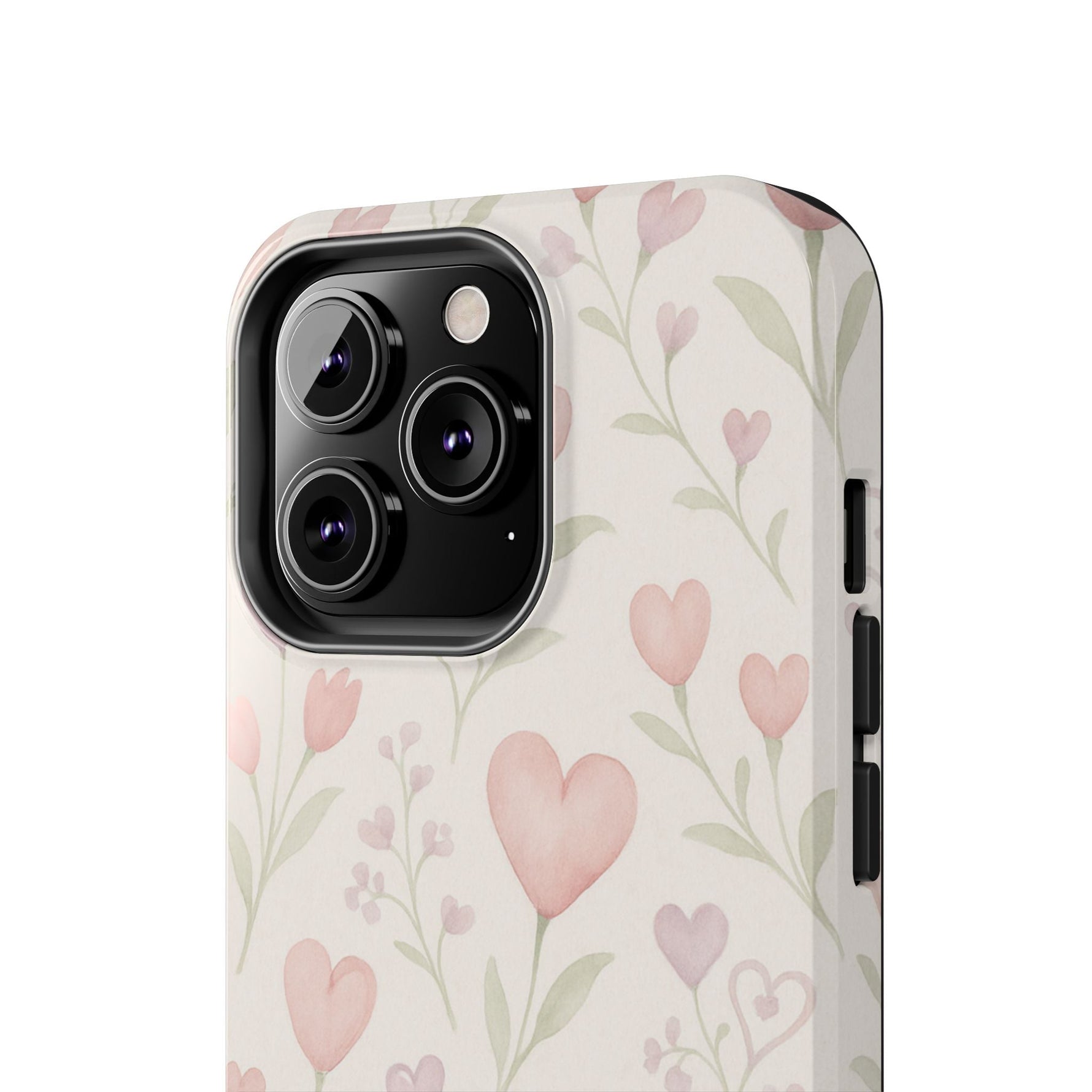 Pink Watercolor Heart Floral Pattern | Tough Impact Phone Case  Shamo's