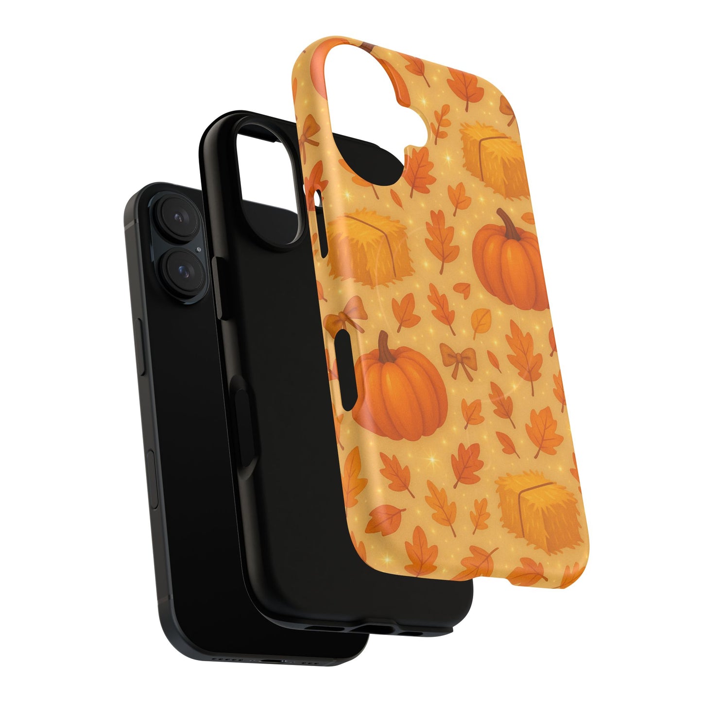 Autumn Harvest iPhone Case — Pumpkin & Haystack Fall with MagSafe