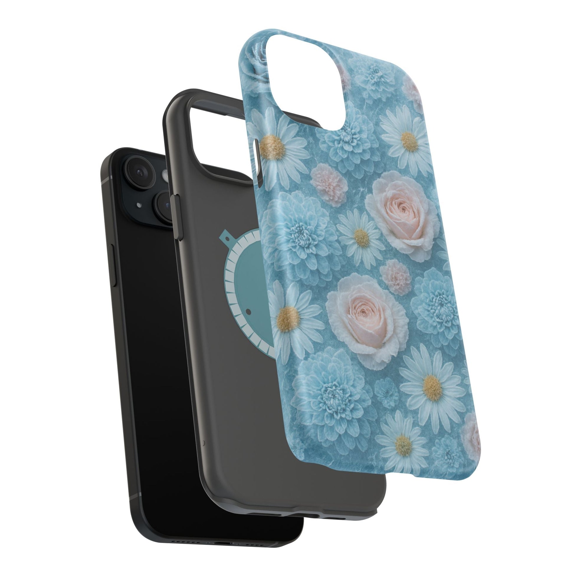 Frozen Floral Rose & Daisy Impact iPhone Case | MagSafe compatible  Shamo's